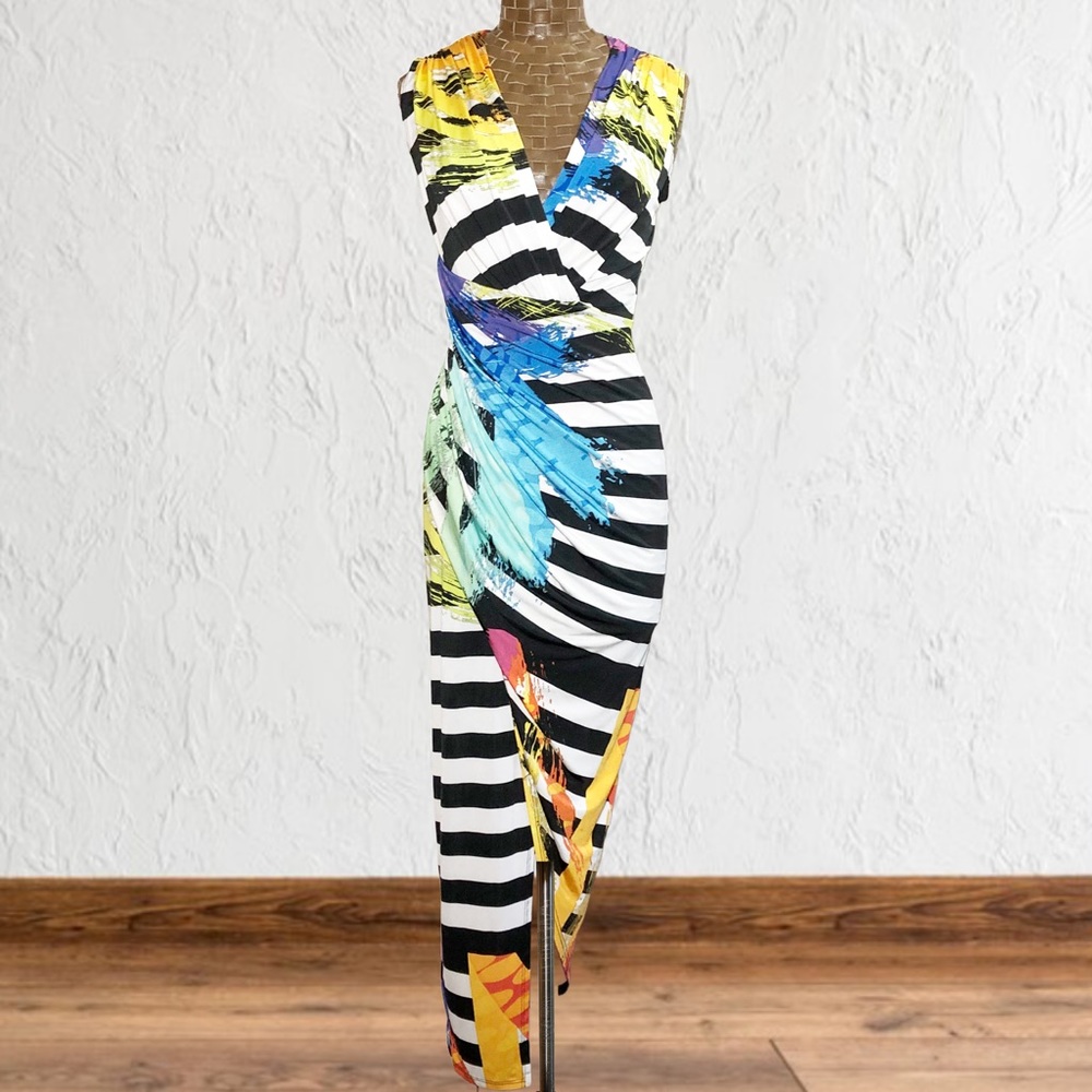 💙HOST PICK💙 Y2K Abstract Print High Slit Dress